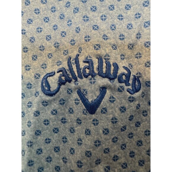 Callaway Opti Dri Size Large Men’s Golf Polo NWOT Blue Print Stretchy Short Slee - Picture 3 of 9